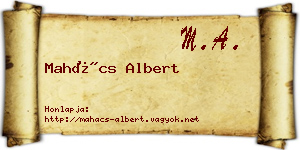 Mahács Albert névjegykártya